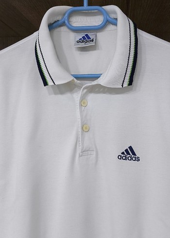 Orijinal Adidas Beyaz Polo Yaka Tişört - Görsel 3