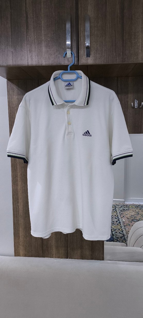 Orijinal Adidas Beyaz Polo Yaka Tişört - Görsel 2