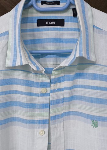 Orijinal Mavi Desenli Gömlek - Görsel 7