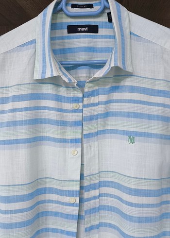 Orijinal Mavi Desenli Gömlek - Görsel 6