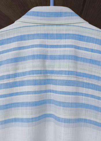 Orijinal Mavi Desenli Gömlek - Görsel 9