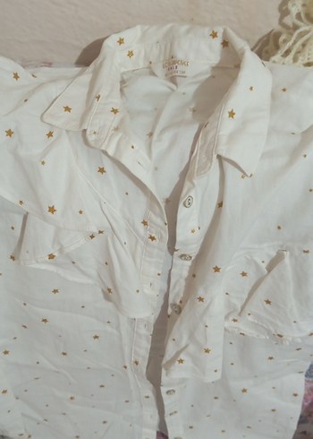 Düğmeli Beyaz Pamuklu Uzun Kollu Kadın Gömlek - Görsel 2