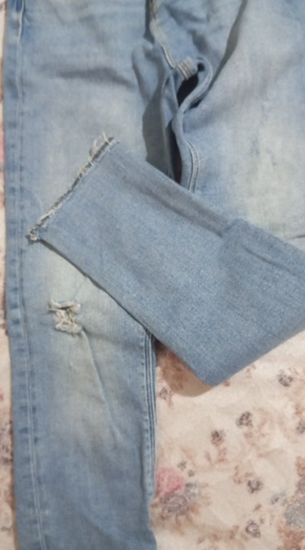 Düğmeli Mavi Rahat Kesim Kadın Kot Pantolon - Görsel 4