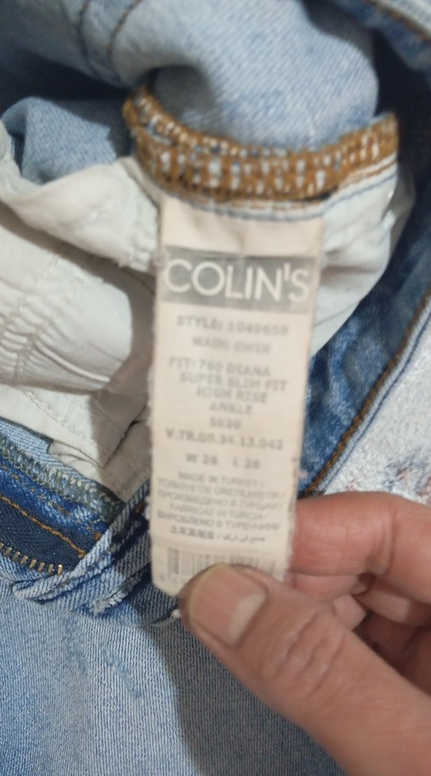 Düğmeli Mavi Rahat Kesim Kadın Kot Pantolon - Görsel 3