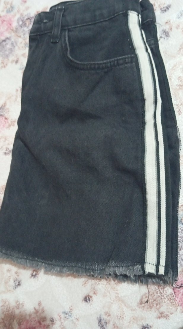 Düğmeli Gri Denim Mini Etek - Görsel 3