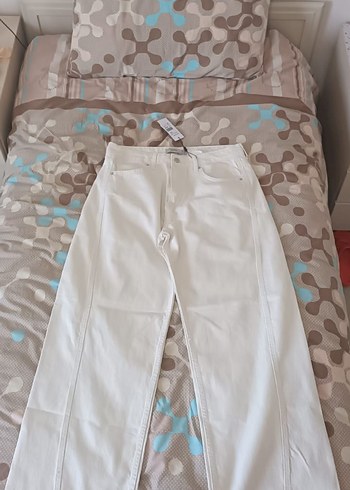 Beyaz addax Kadın Kot Pantolon salaş giyilmedi hiç - Görsel 3
