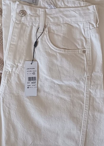 Beyaz addax Kadın Kot Pantolon salaş giyilmedi hiç - Görsel 2