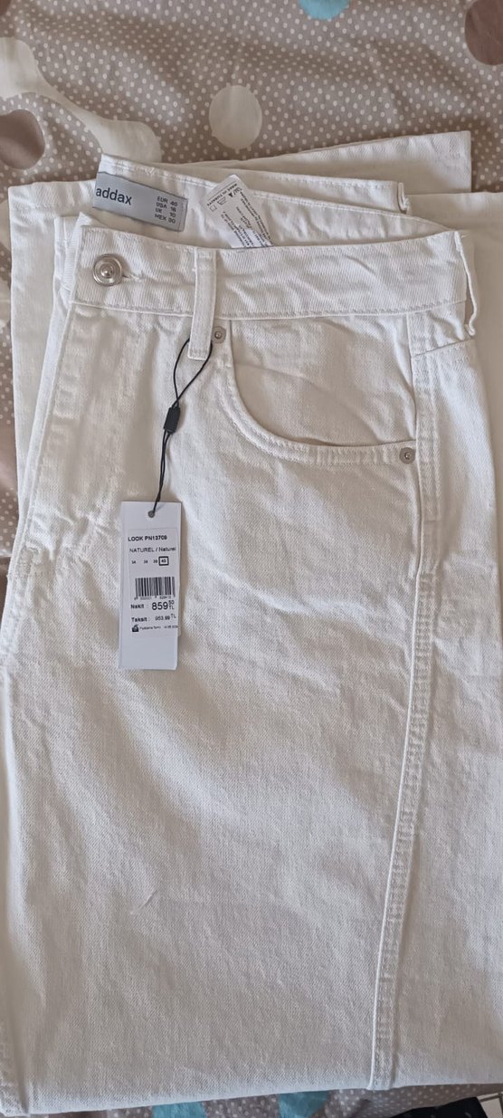 Beyaz addax Kadın Kot Pantolon salaş giyilmedi hiç - Görsel 2