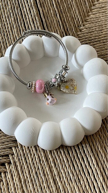 Pembe Charmlı Pandora Model Bileklik