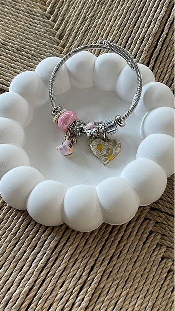 Diğer Pembe Charmlı Pandora Model Bileklik