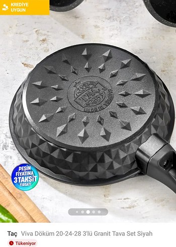 Taç Viva Döküm Tava Seti 20/24/28 cm Siyah