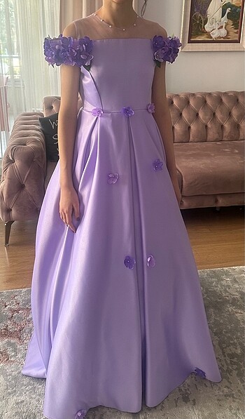 Zühre Mor lila karışımı kız çocuk abiye