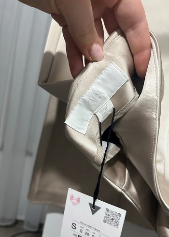 Zara Bej bal rengi kadın saten pantolon - Görsel 3