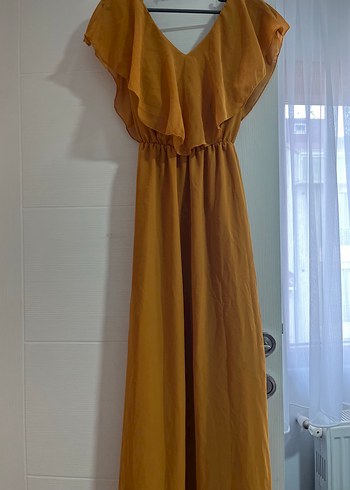 Koyu Mavi Dantel Detaylı Midi Abiye Elbise - Görsel 4