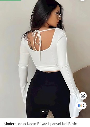 ModernLooks Beyaz İspanyol Kol Deri Bluz - Görsel 2