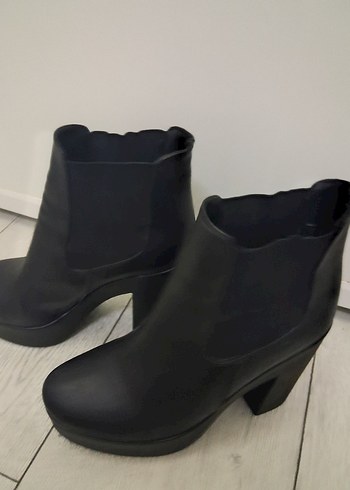 Kadın Siyah Platform Topuklu Goth Bot