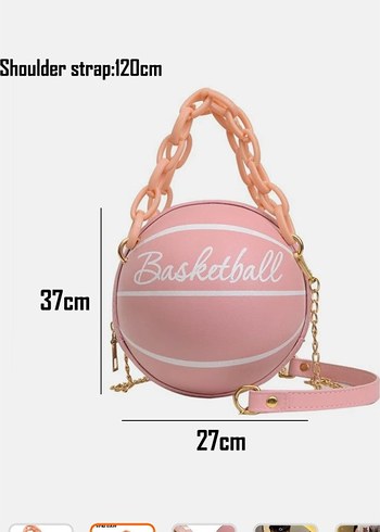 Pembe Basketbol Temalı Zincir Detaylı Kadın Çanta