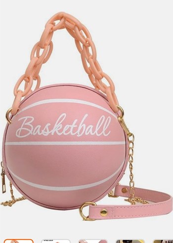 Diğer Pembe Basketbol Temalı Zincir Detaylı Kadın Çanta