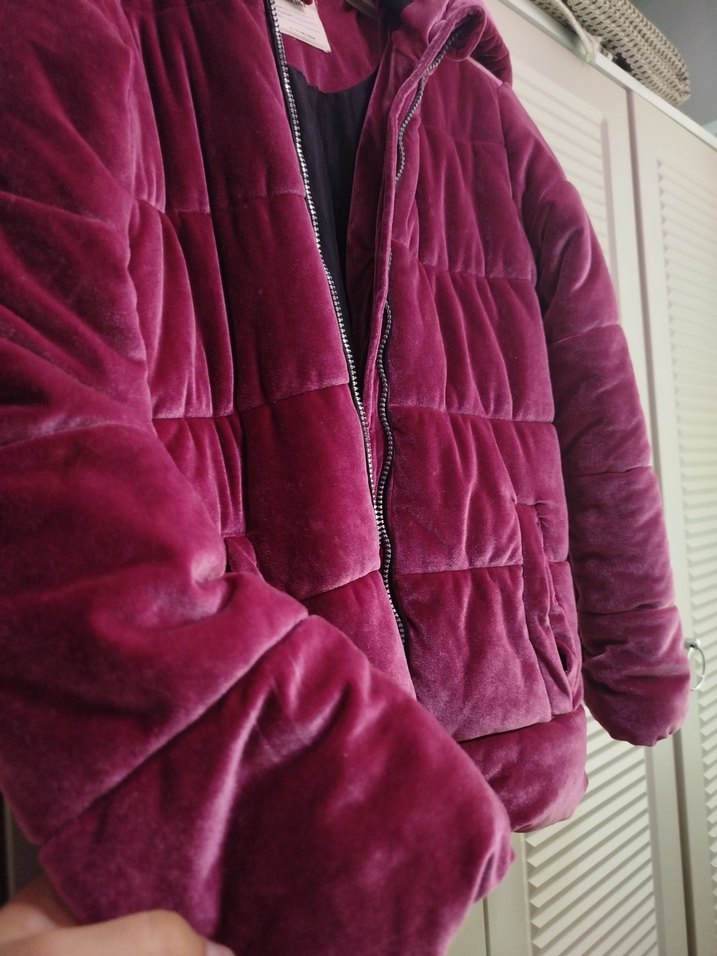 Bordo Kadın Midi Kaban Fermuarlı - Görsel 3