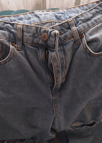 Kadın Mavi Bol Kesim Denim Jean - Görsel 3