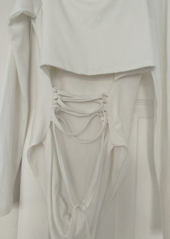 Beyaz Drapeli Mini Tişört - Görsel 2