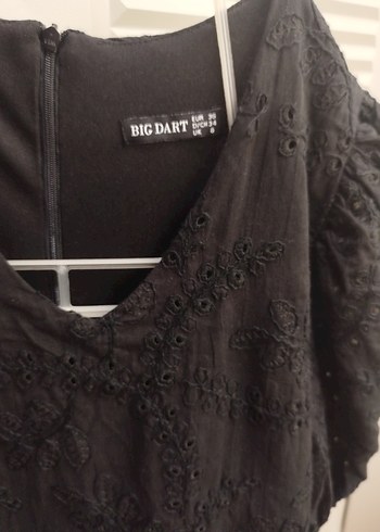 V Yaka Siyah Midi Gotik Elbise - Görsel 5