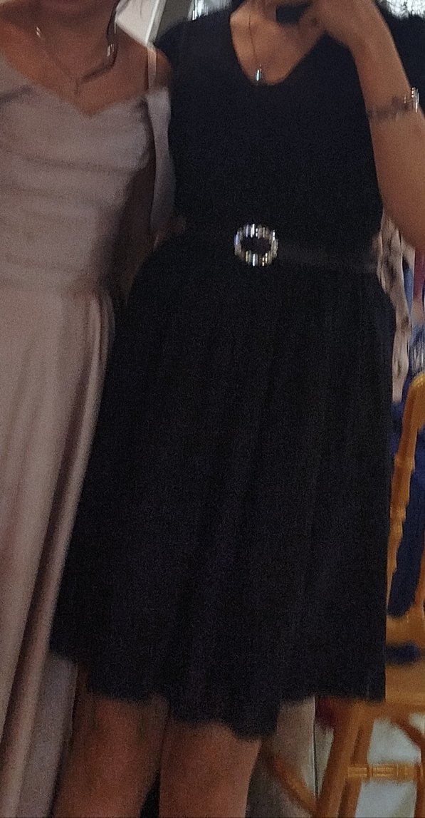 V Yaka Siyah Midi Gotik Elbise - Görsel 2