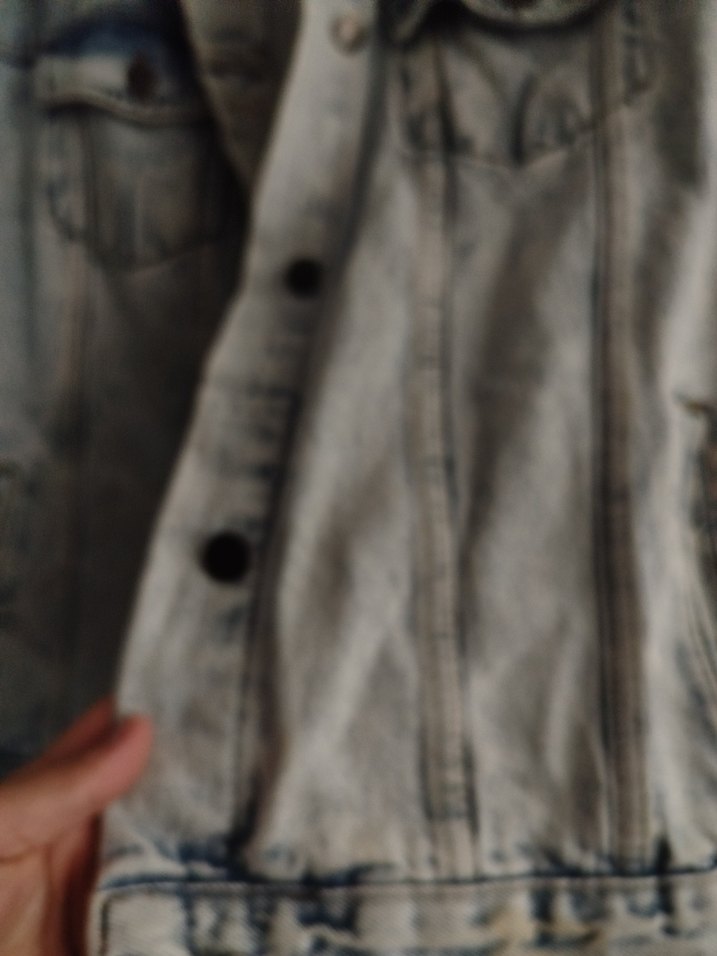 Kadın Gri Baskılı Denim Ceket - Görsel 3