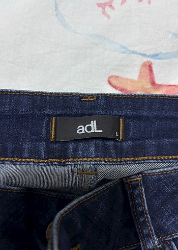 Lacivert Midi Boy Bohem Stil Kadın Kot Pantolon - Görsel 4