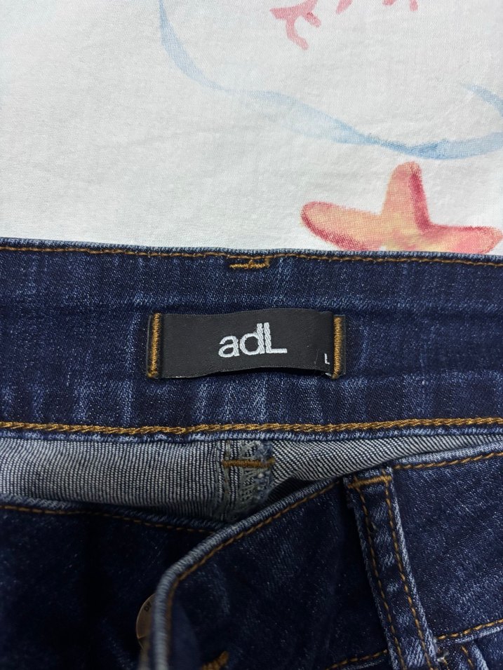 Lacivert Midi Boy Bohem Stil Kadın Kot Pantolon - Görsel 4