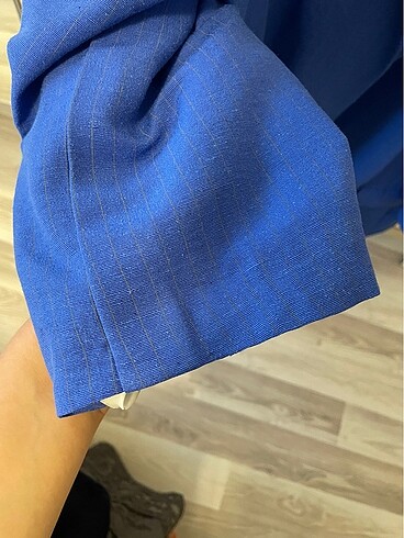 l Beden 1 kez giyildi mavi renk blazer ceket