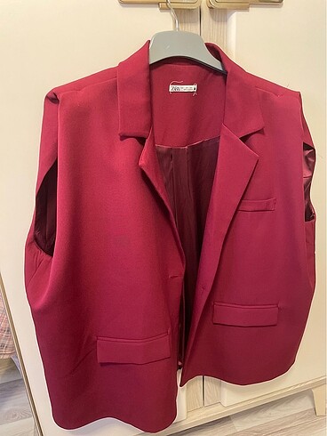 universal Beden Bordo Blazer yelek