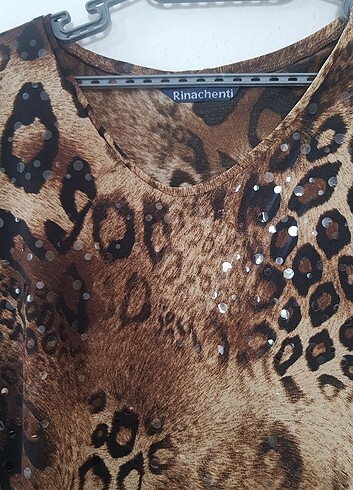42 Beden Sıfır ışıltılı leoparlı bluz