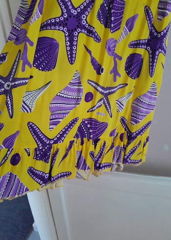 Sarı Renkli bohem elbise - Görsel 6