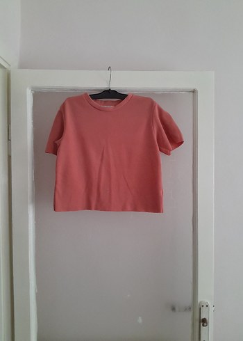 Pembe Basic Kısa Kollu Tişört crop