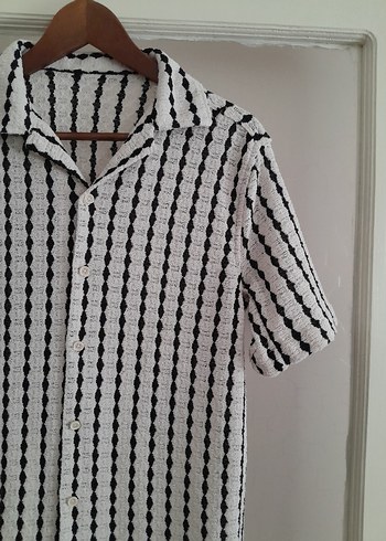 Düğmeli Kısa Kollu Erkek Keten Gömlek - Görsel 2