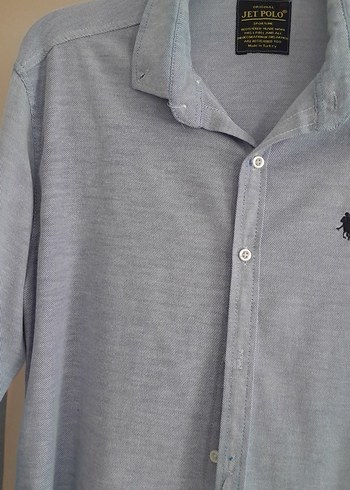 Erkek Mavi Uzun Kollu Düğmeli Gömlek ORJİNAL - Görsel 3