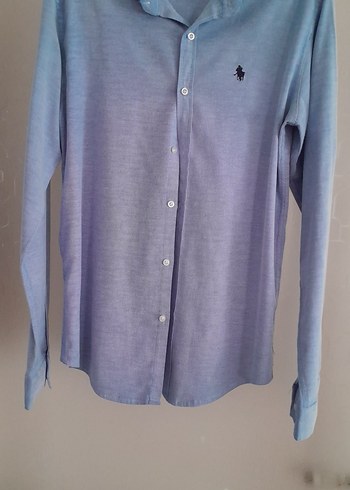 Erkek Mavi Uzun Kollu Düğmeli Gömlek ORJİNAL - Görsel 6