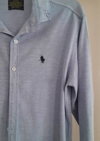 Erkek Mavi Uzun Kollu Düğmeli Gömlek ORJİNAL - Görsel 2