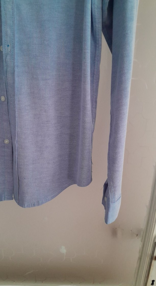 Erkek Mavi Uzun Kollu Düğmeli Gömlek ORJİNAL - Görsel 5