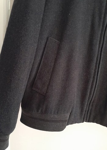 Siyah Fermuarlı Yüksek Yakalı Erkek kaşe mont - Görsel 8