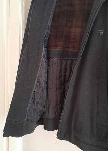 Siyah Fermuarlı Yüksek Yakalı Erkek kaşe mont - Görsel 12