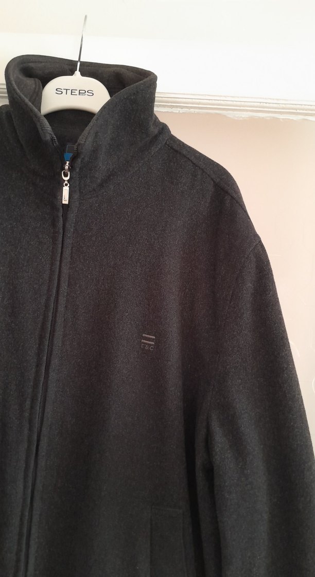 Siyah Fermuarlı Yüksek Yakalı Erkek kaşe mont - Görsel 2