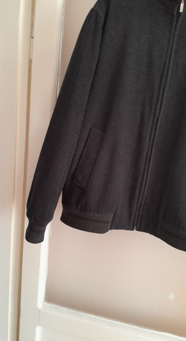 Siyah Fermuarlı Yüksek Yakalı Erkek kaşe mont - Görsel 4