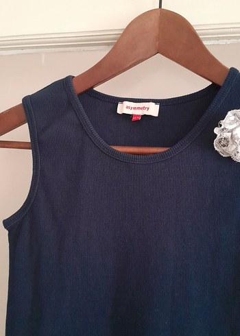 Kız Çocuk Lacivert Denim Düğmeli tişört - Görsel 4