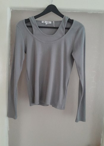 Kadın Gri Uzun Kollu Normcore Bluz
