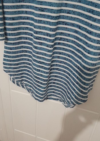 Uzun Kollu, Renkli Çizgili Kadın Gömlek tunik - Görsel 6