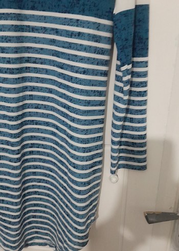 Uzun Kollu, Renkli Çizgili Kadın Gömlek tunik - Görsel 5