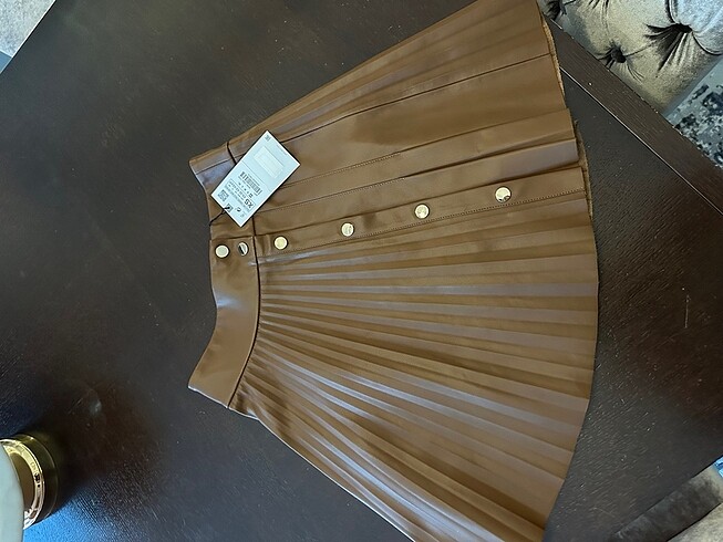 Zara yeni etiketli taba deri etek