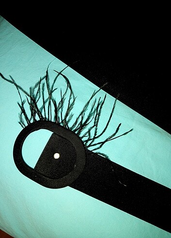 44 beden dalgıç kumaş tüy detaylı gece elbisesi - Görsel 8